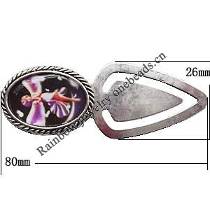 Bookmark Nickel-free & Lead-Free Zinc Alloy Jewelry Findings, 80x26mm, Sold per pkg of 70