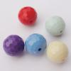 Solid Acrylic Beads, Faceted Round Mix color 14mm hole=2mm Sold by Bag