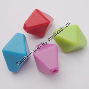 Solid Acrylic Beads,  Faceted Bicone Mix color 27x17mm hole=3mm Sold by Bag