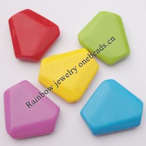 Solid Acrylic Beads, Nugget Mix color 31.5x37mm hole=2.5mm Sold by Bag