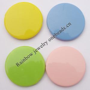 Solid Acrylic Beads, Flat Round Mix color 40mm hole=2mm Sold by Bag