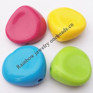 Solid Acrylic Beads,  Nugget Mix color 31x33mm hole=4mm Sold by Bag