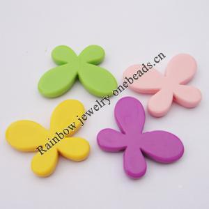 Solid Acrylic Beads, Butterfly Mix color 34x46mm hole=3mm Sold by Bag