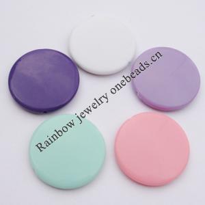 Solid Acrylic Beads, Coin Mix color 31mm hole=2mm Sold by Bag