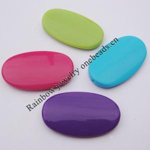 Solid Acrylic Beads, Flat Oval  Mix color 51x30mm hole=3mm Sold by Bag
