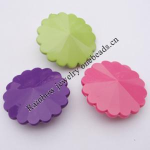 Solid Acrylic Beads, Faceted Round  Mix color 35mm hole=2mm Sold by Bag