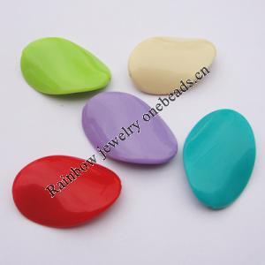 Solid Acrylic Beads, Twist Oval Mix color 37x25mm hole=2mm Sold by Bag