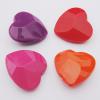 Solid Acrylic Beads, Faceted Heart Mix color 29x21mm hole=2mm Sold by Bag