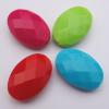 Solid Acrylic Beads, Faceted Flat Oval Mix color 19x13mm hole=1.5mm Sold by Bag