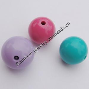 Solid Acrylic Beads, Round Mix color 18mm hole=3mm Sold by Bag