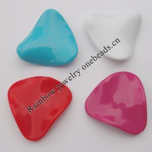 Solid Acrylic Beads, Twist Triangle Mix color 39x40mm hole=1mm Sold by Bag