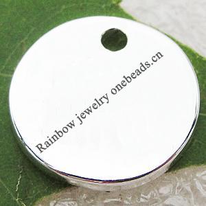 Lead-free Zinc Alloy Charm, Coin 6mm , Sold by PC