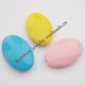 Solid Acrylic Beads, Oval Mix color 42x28mm hole=3mm Sold by Bag