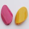 Solid Acrylic Beads, Faceted Twist Oval Mix color 43x25mm hole=3mm Sold by Bag