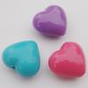 Solid Acrylic Beads, Heart Mix color 29x21mm hole=2mm Sold by Bag