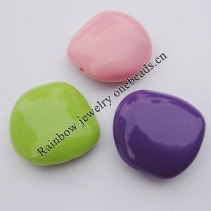 Solid Acrylic Beads, Nugget Mix color 29x30mm hole=2mm Sold by Bag