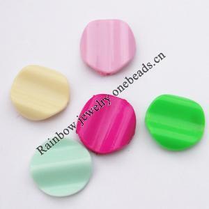 Solid Acrylic Beads, Twist Flat Round Mix color 27x25mm hole=2mm Sold by Bag
