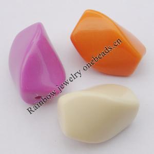 Solid Acrylic Beads, Twist Drum Mix color 20x14mm hole=2mm Sold by Bag