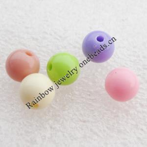 Solid Acrylic Beads, Round Mix color 8mm hole=2mm Sold by Bag