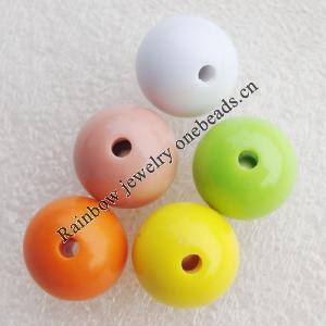 Solid Acrylic Beads, Round Mix color 16mm hole=3mm Sold by Bag