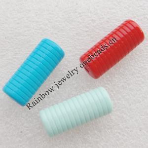 Solid Acrylic Beads, Column Mix color 30x12mm hole=2.5mm Sold by Bag