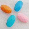 Solid Acrylic Beads, Faceted Flat Oval Mix color 35x24mm hole=2.5mm Sold by Bag