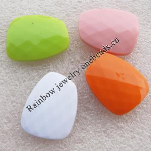 Solid Acrylic Beads, Trapezium Mix color 30x23mm hole=2mm Sold by Bag