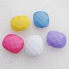 Solid Acrylic Beads, Faceted Rectangle Mix color 24x20mm hole=2mm Sold by Bag