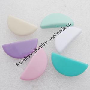 Solid Acrylic Beads, Flat Moon Mix color 29x13.5mm hole=2mm Sold by Bag