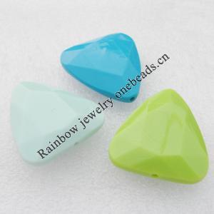 Solid Acrylic Beads, Faceted Diamind Mix color 34.5x32mm hole=2mm Sold by Bay
