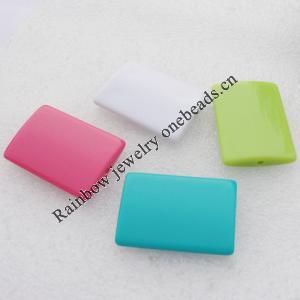 Solid Acrylic Beads, Rectangle Mix color 38x27mm hole=2mm Sold by Bag