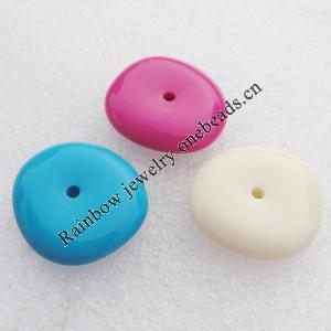 Solid Acrylic Beads, Flat Round Mix color 27.5x26mm hole=2.5mm Sold by Bag