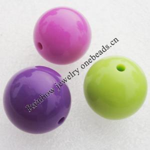 Solid Acrylic Beads, Round Mix color 24mm hole=3mm Sold by Bag
