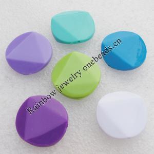 Solid Acrylic Beads, Faceted Twist Round Mix color 26mm hole=1.5mm Sold by Bag