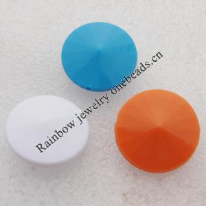 Solid Acrylic Beads, Faceted Round Mix color 25mm hole=2mm Sold by Bag