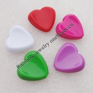 Solid Acrylic Beads, Faceted Heart Mix color 31x29mm hole=2.5mm Sold by Bag
