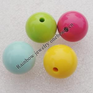 Solid Acrylic Beads, Round Mix color 18mm hole=2.5mm Sold by Bag
