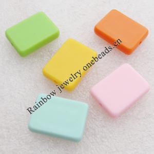 Solid Acrylic Beads, Rectangle Mix color 24x18mm hole=2mm Sold by Bag