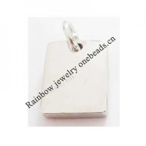 Lead-Free Zinc Alloy Pendant/Charm  Rectangle 13x10x3mm,Sold by PC