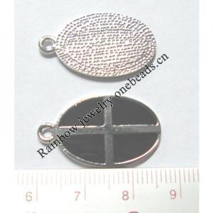 Lead-free Zinc Alloy Jewelry Pendant , Nickel-free & Lead-free, Flat Oval 28mm, Sold by PC