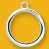 Pendant Lead-Free Zinc Alloy Jewelry Findings Donut Platina plated 24mm Sold by Bag