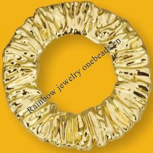 Pendant Lead-Free Zinc Alloy Jewelry Findings Donut Gold Color 40x40mm Sold by Bag