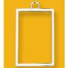 Pendant Lead-Free Zinc Alloy Jewelry Findings Rectangular Platina plated 30x20mm Sold by Bag