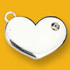 Pendant Lead-Free Zinc Alloy Jewelry Findings Heart Platina plated 14x20mm Sold by Bag