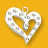 Pendant Lead-Free Zinc Alloy Jewelry Findings Heart Platina plated 25x25mm Sold by Bag