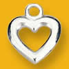 Pendant Lead-Free Zinc Alloy Jewelry Findings Heart Platina plated 10x13mm Sold by Bag