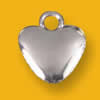 Pendant Lead-Free Zinc Alloy Jewelry Findings Heart Platina plated 12x14mm Sold by Bag