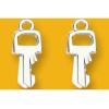Pendant Lead-Free Zinc Alloy Jewelry Findings Key Platina plated 18x9mm Sold by Bag