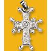 Pendant Lead-Free Zinc Alloy Jewelry Findings Cross Platina plated 44x34mm Sold by Bag