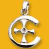Pendant Lead-Free Zinc Alloy Jewelry Findings Cross Platina plated 26x26mm Sold by Bag